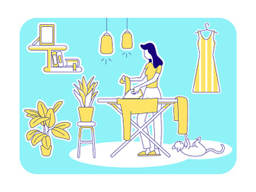 Housekeeping flat silhouette vector illustration preview picture