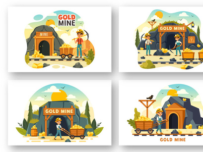 10 Gold Mine Illustration