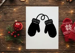 Child's Christmas Mittens with String for Holiday Warmth and Comfort