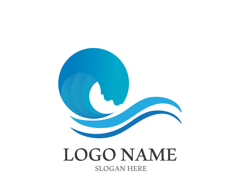 Wave beach vector illustration design logo