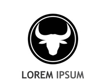 Vintage bull head horns logo