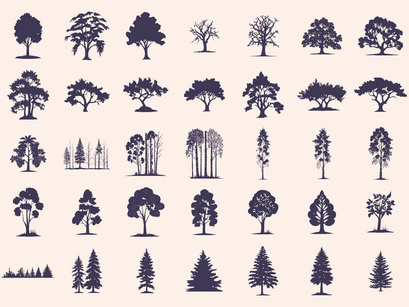 Trees Silhouettes Set