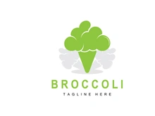 Broccoli Logo Design, Green Vegetable Vector, Broccoli Wallpaper, Vegetable Supermarket Illustration Garden Product Brand