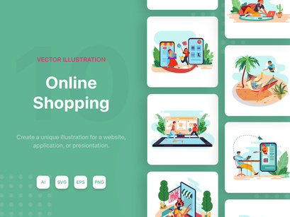 M119_Online Shopping Illustrations