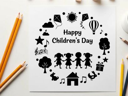 ilustrasi vektor desain rataan hari anak-anak yang bahagia