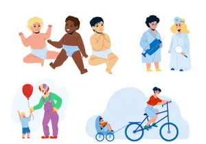 Kid boy girl characters