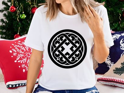 Black Celtic knot cross symbol isolated vector design