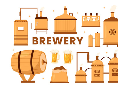 10 Beer Brewery Illustration