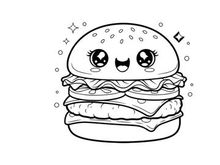 Cute burger character smiling vector illustration flat design