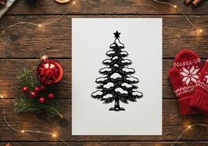 Decorative Christmas Tree with Snow and Star Topper for Holiday Celebrations