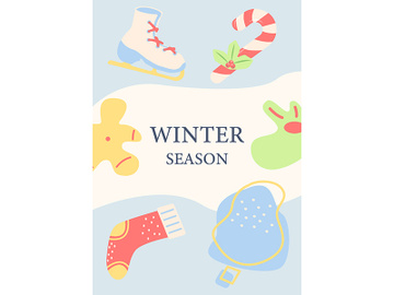 Winter festive season abstract poster template preview picture