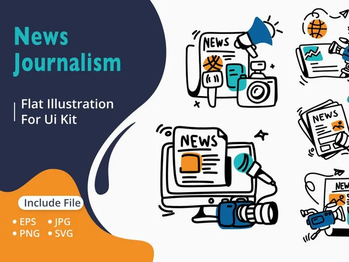 News & Journalism Modern Illustration Bundle