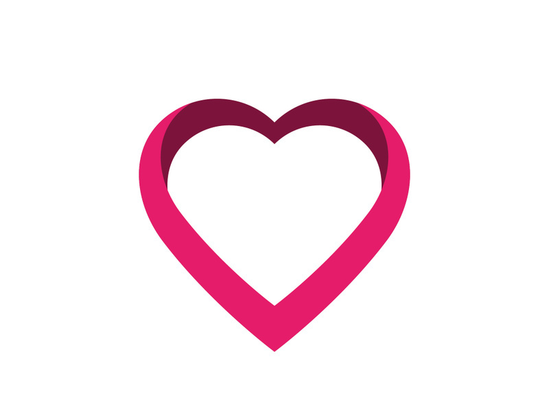 Love heart logo and symbol vector