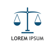 Law firm logo with scales.