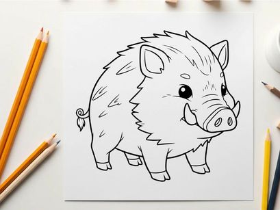 Cute pig smiling cartoon vector illustration flat design
