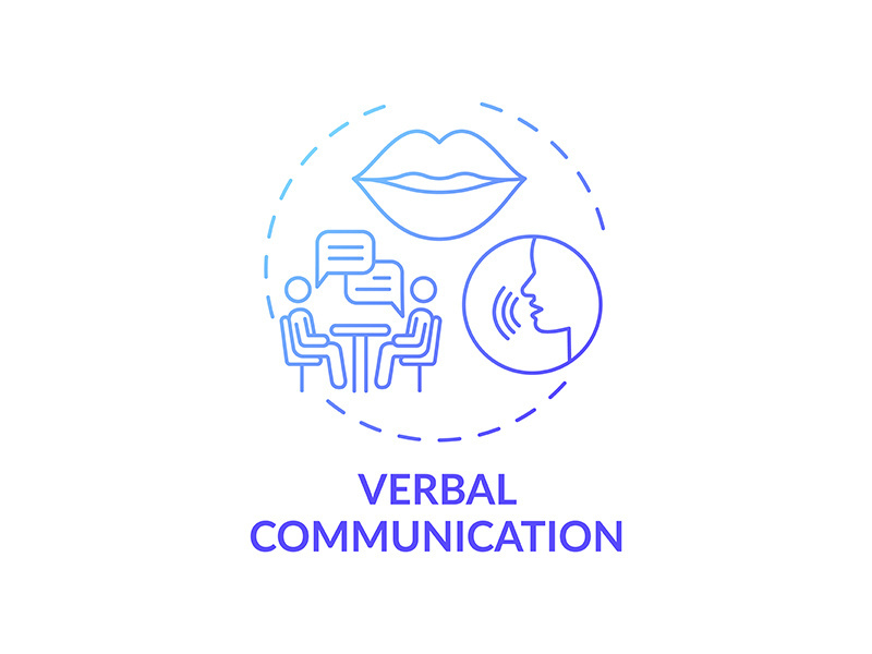Verbal communication dark blue gradient concept icon