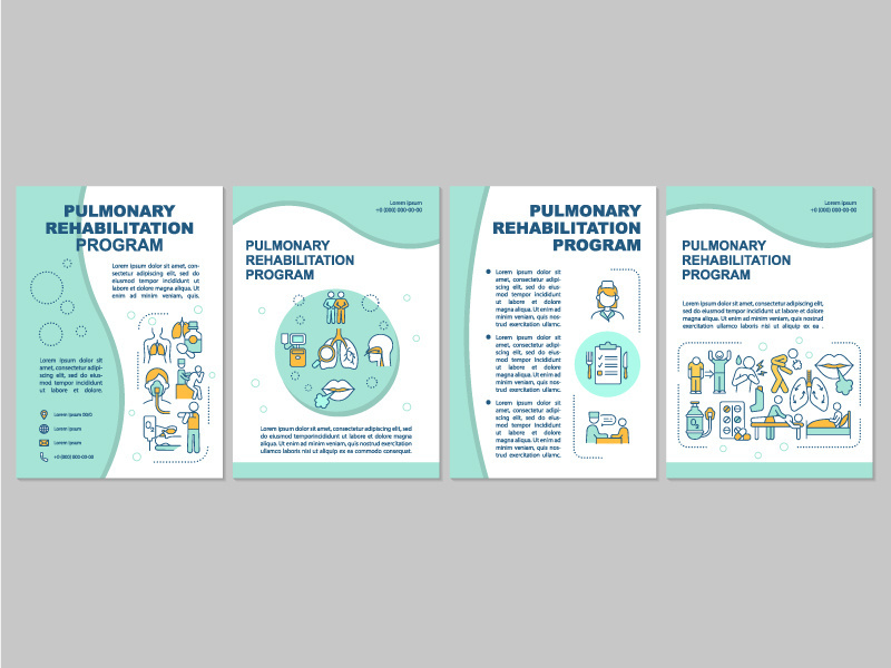 Pulmonary rehabilitation program blue brochure template