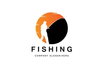 Fishing Logo Design, Fish Hunting Vector Illustration