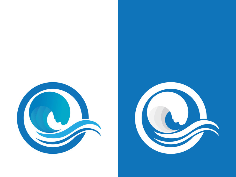 Wave beach vector illustration design logo