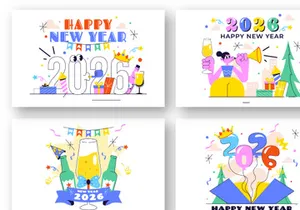 12 Happy New Year 2026 Illustration