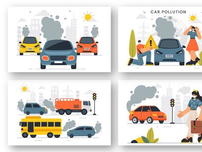 9 Car Air Pollution Illustration