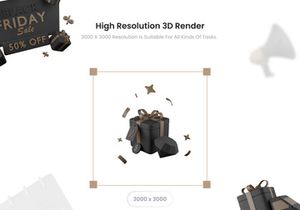 Black Friday 3D icons