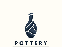 Pottery logo design handmade, creative traditional mug craft sign concept inspiration nature workshop
