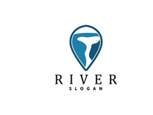 River Logo Design River Creek Vector