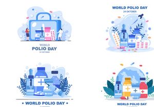 16 World Polio Day Background Vector Illustration