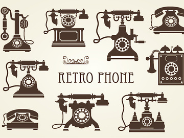 Set of vector retro phones preview picture