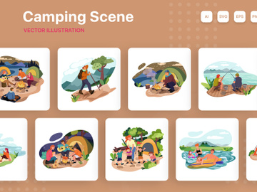 M165_Camping Scene Illustrations preview picture