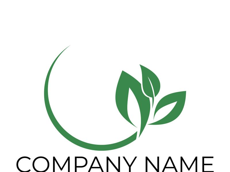 Green leaf logo design vector illustration
