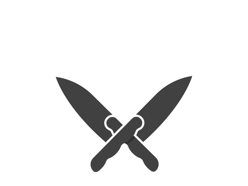 Knife logo icon template and symbol vector design illustration