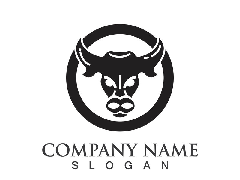 Bull head logo vector icon design illustration
