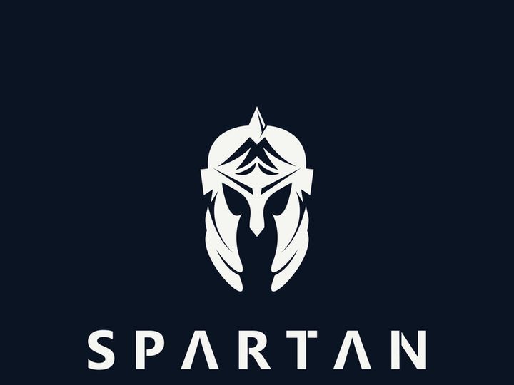 Spartan Helmet Warrior Logo template. spartan flat design vector