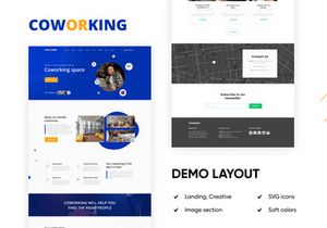 Landing Page Coworking Template PSD Figma