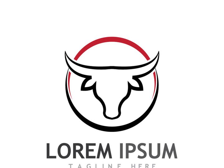 Vintage bull head horns logo