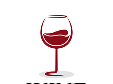 Wine bottle and glass logo design icon