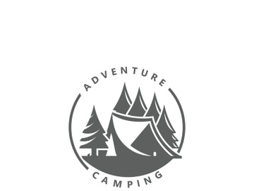 Camping and outdoor adventure logo for the Hiking. emblem illustration preview picture