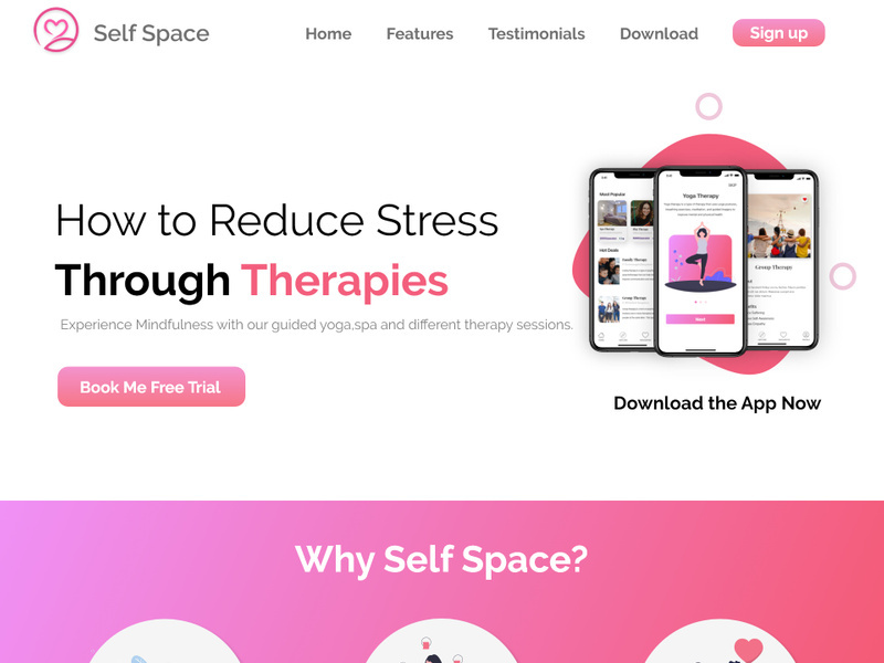 Self Space Therapy booking website design