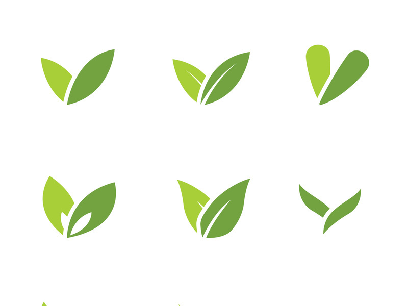 Logos of green Tree leaf ecology