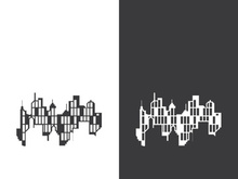 Modern city skyline icon silhouette vector illustration design