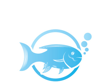 Fish logo icon template creative vector symbol preview picture