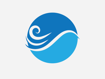 Blue Wave Logo Vector.  wAter wave illustration template design preview picture