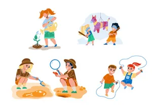 Kid boy girl characters