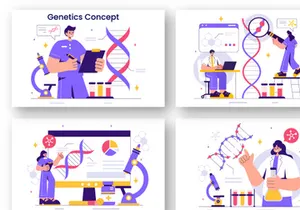 9 Genetic Science Concept Illustration