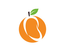 Mango in flat style. Mango vector logo. Mango