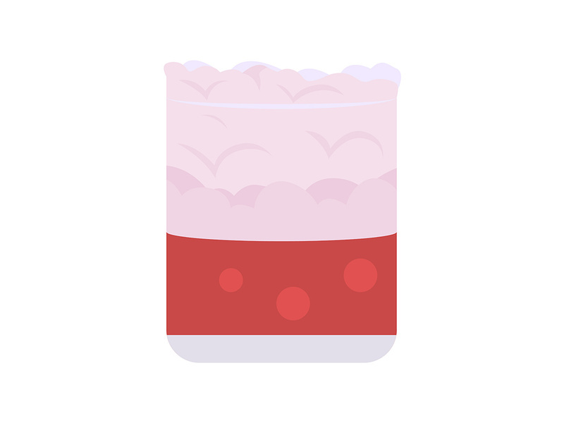 Punch drink in glass semi flat color vector item
