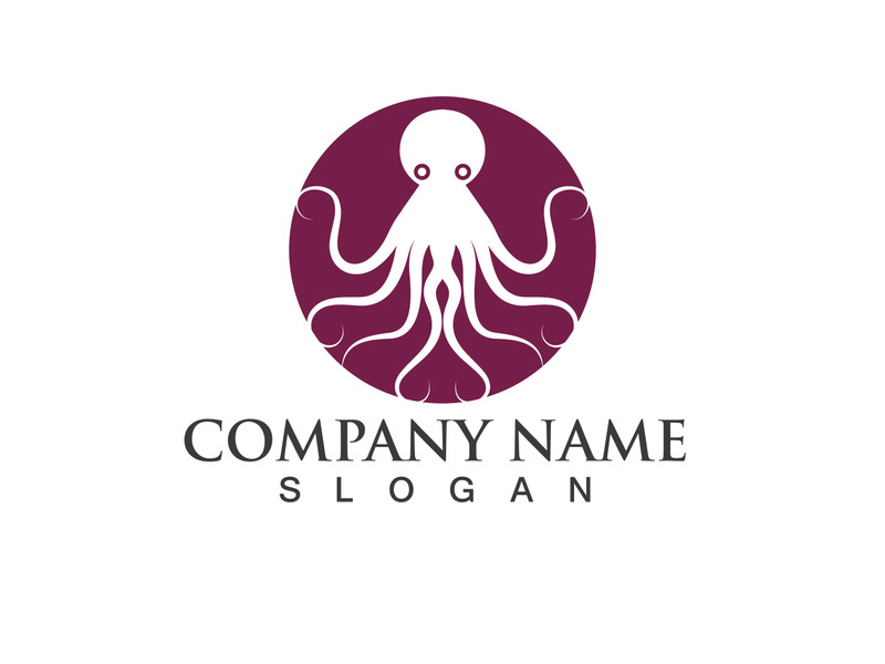 Octopus logo vector design symbol