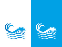Wave beach vector illustration design logo
